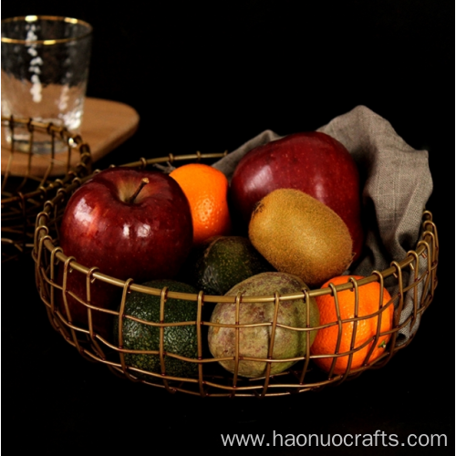 Rattan iron fruit net basket